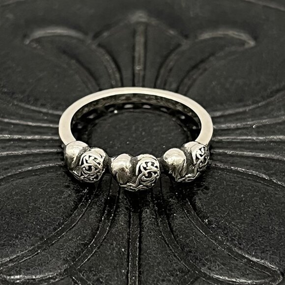 Chrome Hearts Carved Round Bead Ring - Picture 1 of 6